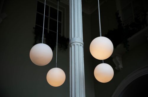 Photo milk glass chandelier