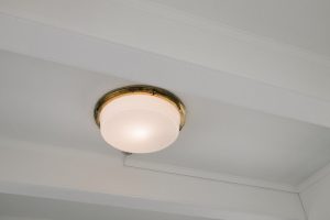 Photo boho opal glass semi flush light