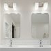 Photo three way dimmable faceted bathroom vanity lamp